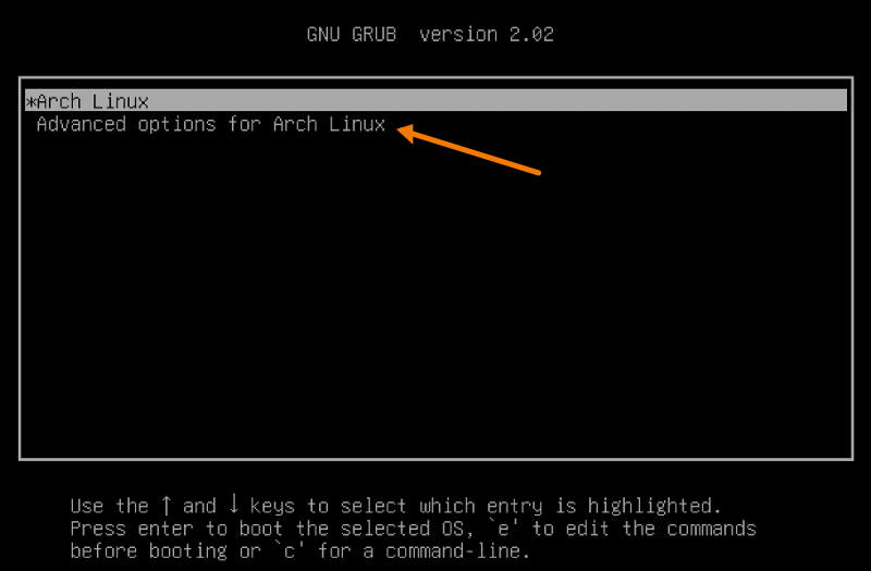 arch advanced options